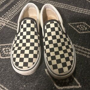 Vans - checkered platform- gently used